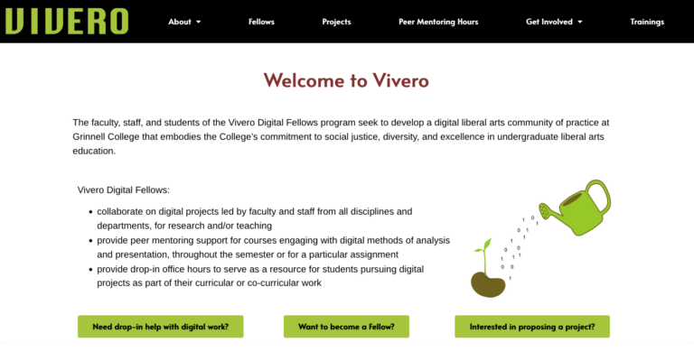 Vivero Digital Fellows Program site homepage